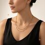Double Strand 18k Gold Plated Satellite Chain Necklace, thumbnail 2 of 2