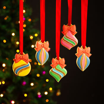 Biscuiteers Hand Iced Christmas Tree Decorations, 2 of 4