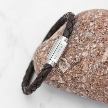 Personalised Luxury Men's Leather Bracelet, 2 of 12