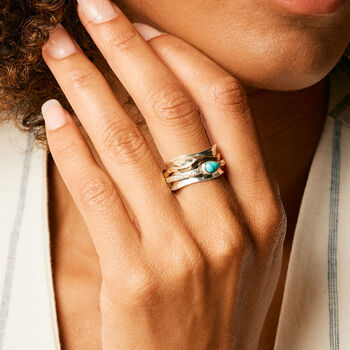 Aura Magic Turquoise Silver Spinning Ring, 2 of 8