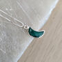 Sterling Silver Faceted Gemstone Moon Necklace, thumbnail 6 of 11