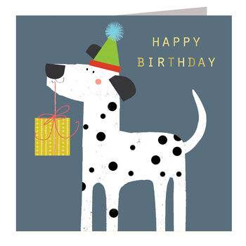 Gold Foiled Dalmatian Birthday Card, 2 of 3