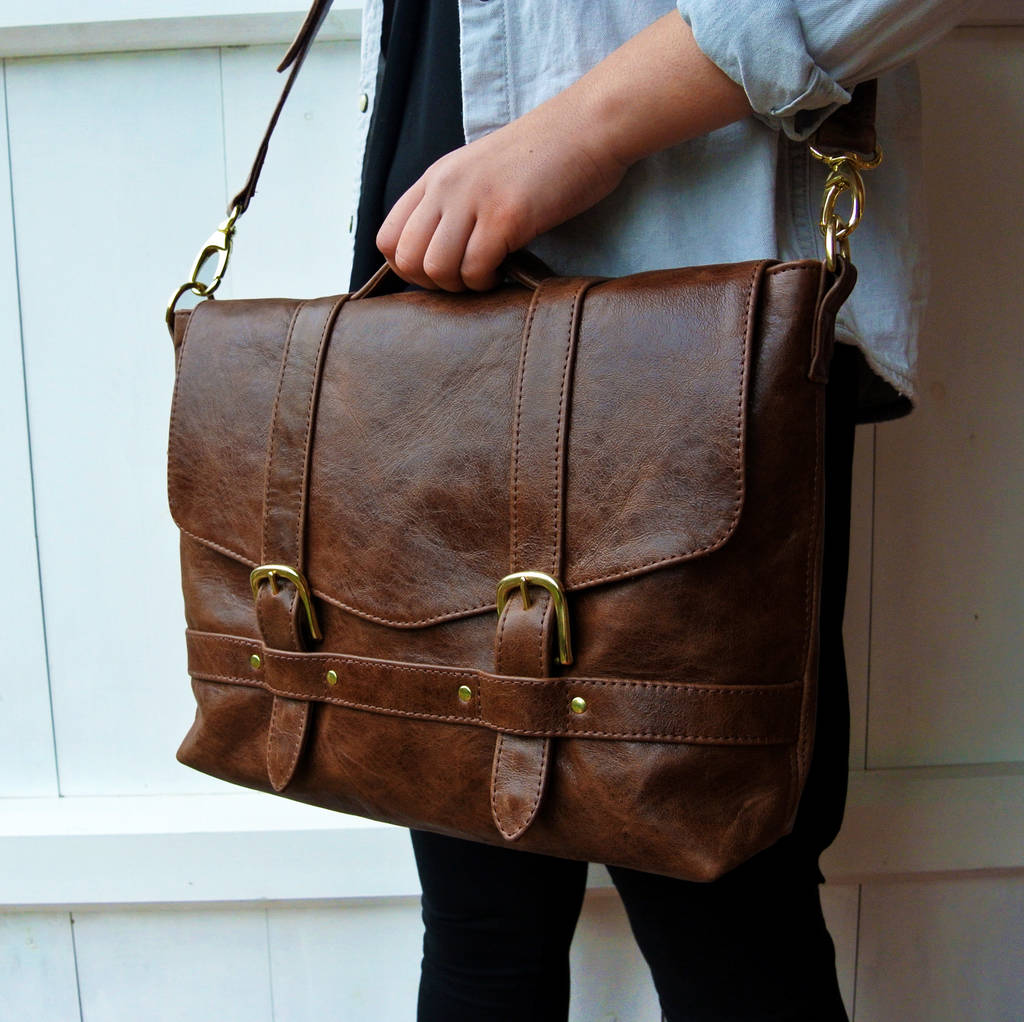 handcrafted midi satchel - rustic brown by freeload accessories ...