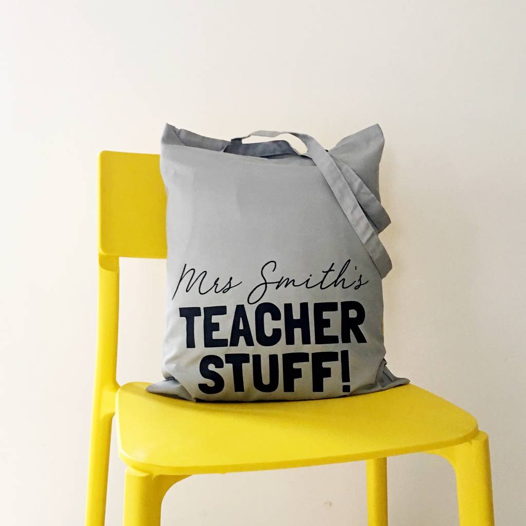 Personalised Teacher Stuff Tote Bag By Snappy Crocodile Designs