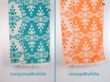 Cotton Beach Towel, Anniversary Gift For Couple, 10 of 11