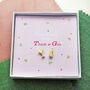 'Friends Forever Through Thick And Gin' Quote Studs, thumbnail 3 of 4