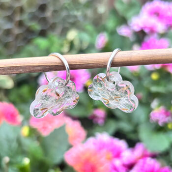 Resin Cloud Earrings With Dandelion Fluff, 3 of 4