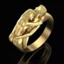 Gold Silver Plated Adam And Eve Love Hug Kiss Ring, thumbnail 3 of 4