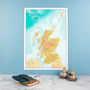 Map Of Scotland Topographic Terrain, thumbnail 3 of 8