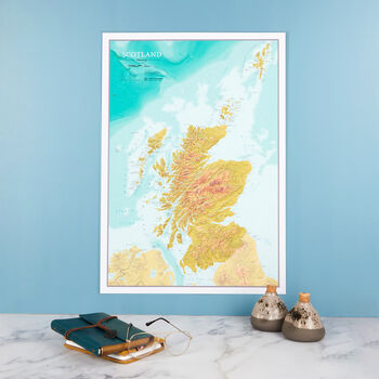 Map Of Scotland Topographic Terrain, 3 of 8