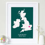 Personalised Couples Love Map Print Any Country, thumbnail 4 of 6