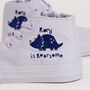 Personalised Grey ‘Roarsome’ Dinosaur High Top Trainers, thumbnail 3 of 4