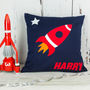 Space Rocket Cushion Personalised, thumbnail 1 of 4