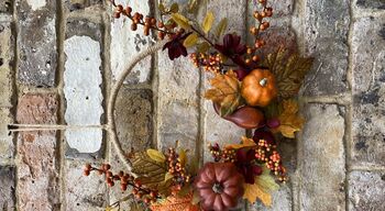 Luxury Autumn Jute Wreath With Mini Gourds And Pumpkins, 3 of 6