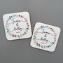 Personalised Wedding Floral Coasters, thumbnail 4 of 4