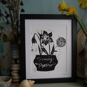Personalised Family Birth Flowers Linocut Print, 5 of 12