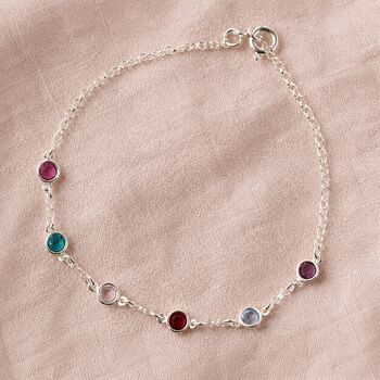 Sterling Silver Mini Family Birthstone Bracelet, 2 of 8