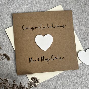 Personalised Wooden Heart Wedding Card, 3 of 3