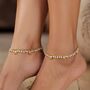 Gold Plated Crystal Braided Dangle Charm Anklet, thumbnail 3 of 3
