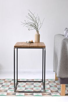 Oxford Wood And Steel Side Table, 2 of 4