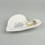 East Of India Porcelain Ring Dish With Quote 'Love Is Patient' Wedding Anniversary Gift, thumbnail 2 of 4
