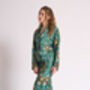 Turquoise Silk Blend Pyjama Set, thumbnail 2 of 6