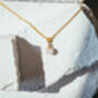 Rose Quartz Nugget Necklace Real 18k Gold Plated Gift, thumbnail 5 of 5