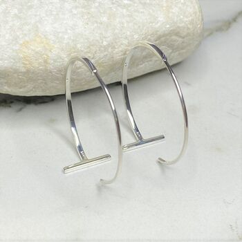 Minimalist Bar Gold Plated Hoop Earrings, 4 of 6