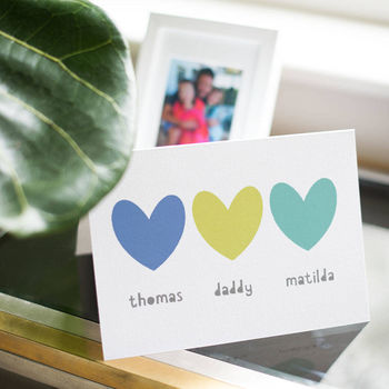 Personalised Sibling Heart Father's Day Card, 6 of 7