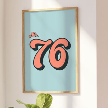 Custom House Number Print Colourful Wall Art, 4 of 4
