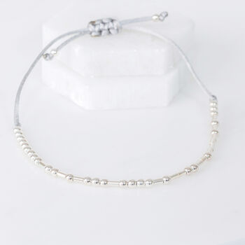 Silver 925 Morse Code 'Strong And Fearless' Bracelet, 4 of 6