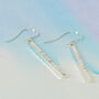 Hammered Silver Square Bar Drop Earrings, thumbnail 6 of 6