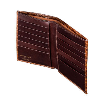 Mens Leather Long Jacket Wallet.'The Pianillo Croco', 6 of 11