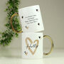 Personalised Hearts Gold Handled Ceramic Mug, thumbnail 4 of 8