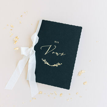 His And Her Gold Foil Vow Books, 4 of 6