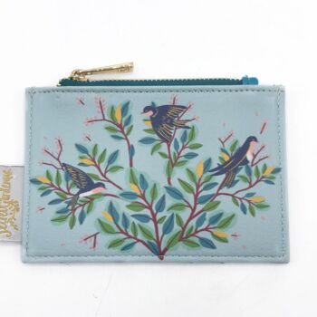 Personalised Bird Zip Credit Card Blue Purse, 4 of 5