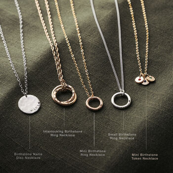 Mini Birthstone Token Necklace, 7 of 9