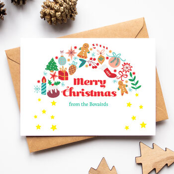 Christmas Rainbow Personalised Card Or Pack, 2 of 2