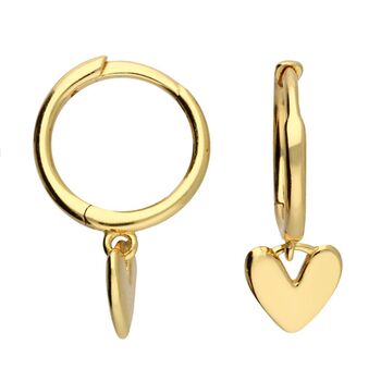 Sophie 18ct Gold Plate Heart Huggies, 3 of 3