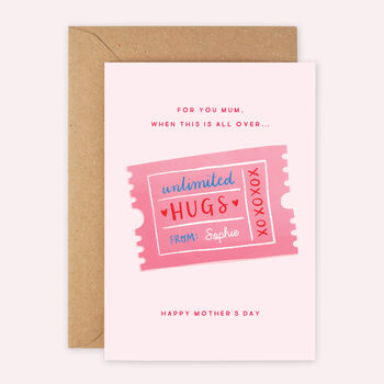 Personalised Hug Coupon Mother's Day Card, 2 of 5