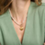 Amare Freshwater Pearl Necklace With Gold Plated Heart, thumbnail 1 of 4