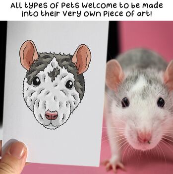 Personalised Hamster Lover Portrait Face Print, 4 of 10