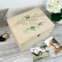 Personalised Wooden Botanical Wedding Keepsake Box, thumbnail 1 of 8