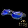 Boatmans Recycled Denim Frame And Blue Lens Sunglasses, thumbnail 5 of 11