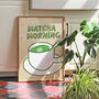 Matcha Morning Illustrated Print, thumbnail 1 of 7