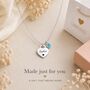 Personalised Birthday Heart Necklace With Birthstone Engrave Symbol, thumbnail 5 of 11