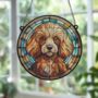 Poodle Red Stained Glass Effect Suncatcher, thumbnail 5 of 6