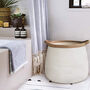 Boho Laundry Basket Storage White Jute Round Shape, thumbnail 4 of 4