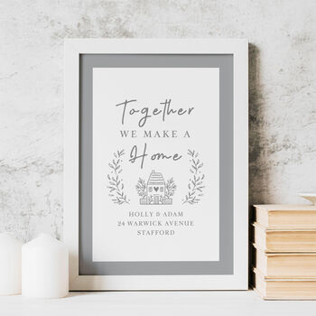 Personalised Home White A4 Framed Print, 3 of 4