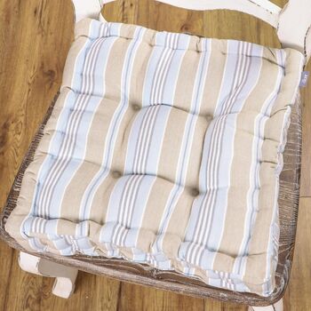 Cotton Stripe Dining Chair Cushions, 3 of 6